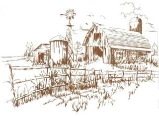 Outline Barn Scene