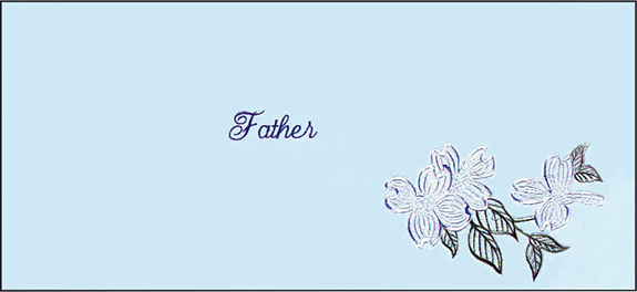 Father with Dogwood (Blue Crape)