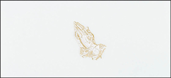 Praying Hands (Oyster Crepe w/Gold Threads)